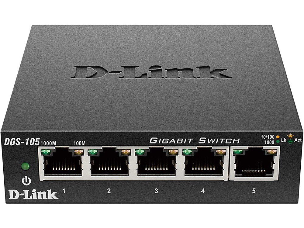 D Link DGS 105 5 Port Gigabit Unmanaged Desktop Switch Hubs Switches