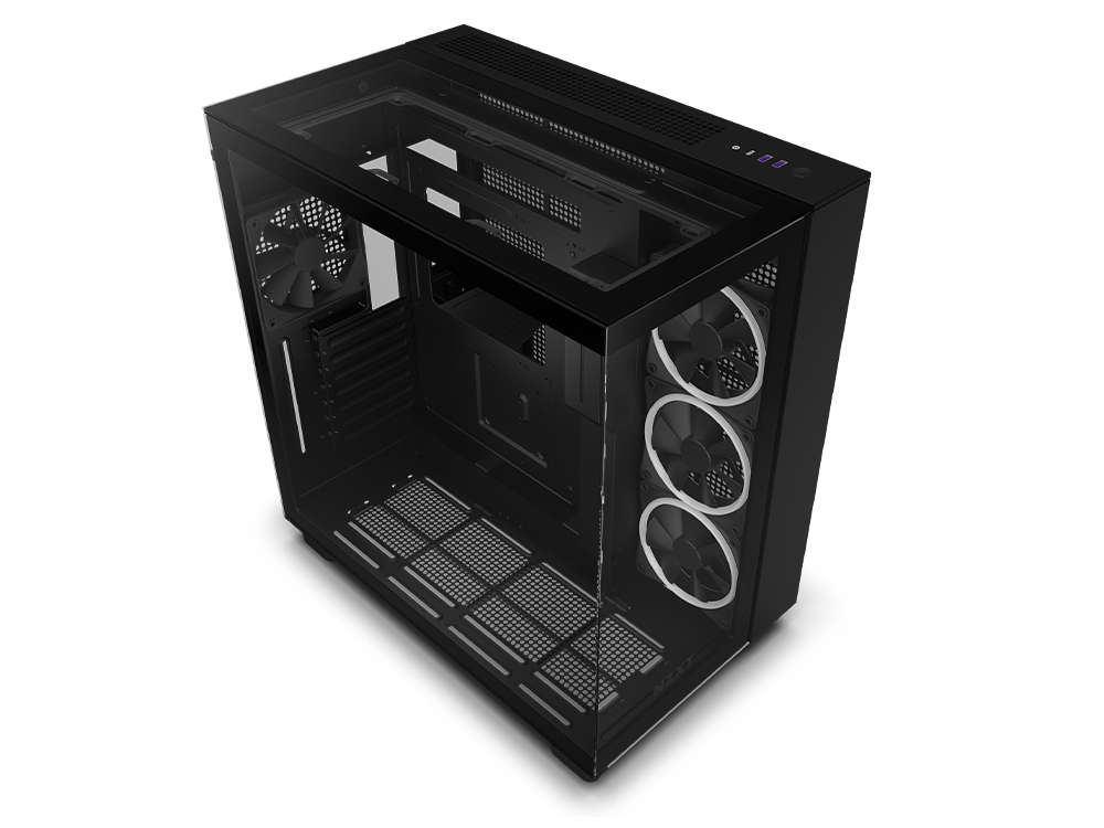 NZXT H9 Elite Premium DualChamber MidTower Airflow Case Matte Black Cases without PSU