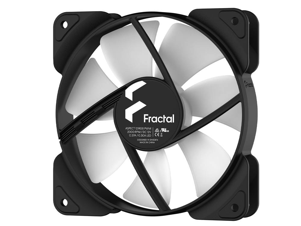 Fractal Design Aspect 12 RGB PWM 120mm Fans Black Case Fans & LED