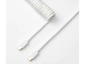 Keychron Coiled Aviator Cable - White / Straight Connector
