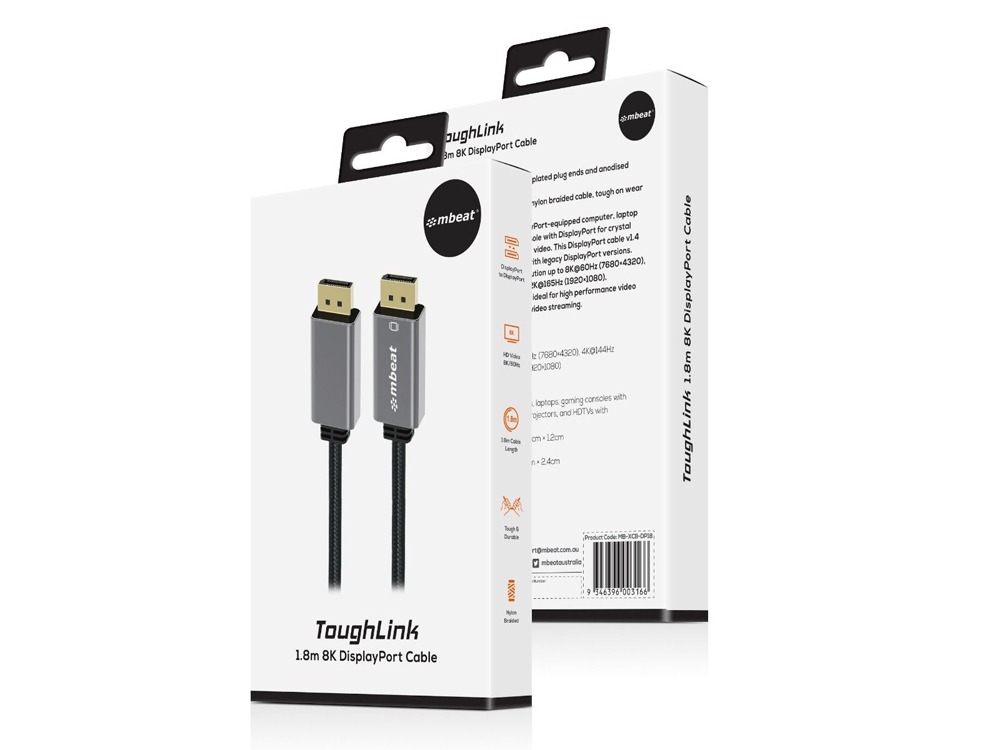 MBeat ToughLink 1.8m 8K DisplayPort Cable [MBXCBDP18]