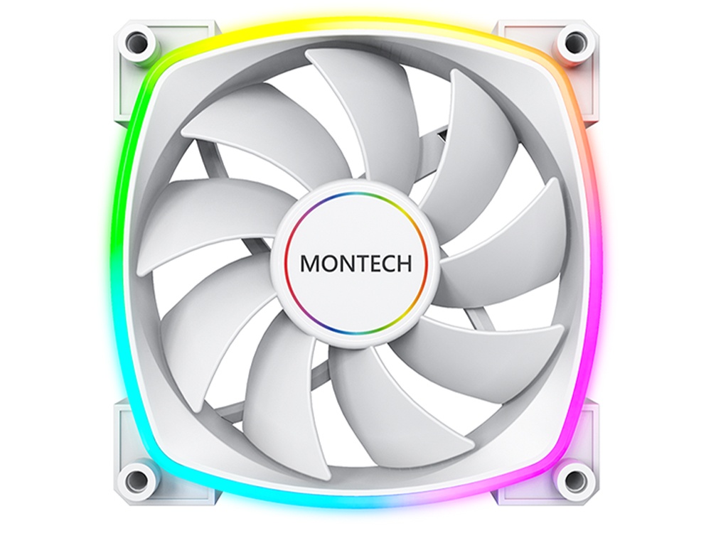 Montech AX140 PWM 140mm ARGB Fan - White | Case Fans & LED Lighting