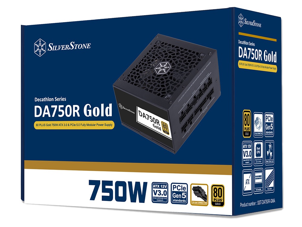 【新品未開封】SilverStone DA750R Gold 750W 電源 SilverStone DA750R Gold 750W 80+ Gold ATX 3.0 PCIe 5.0 Fully