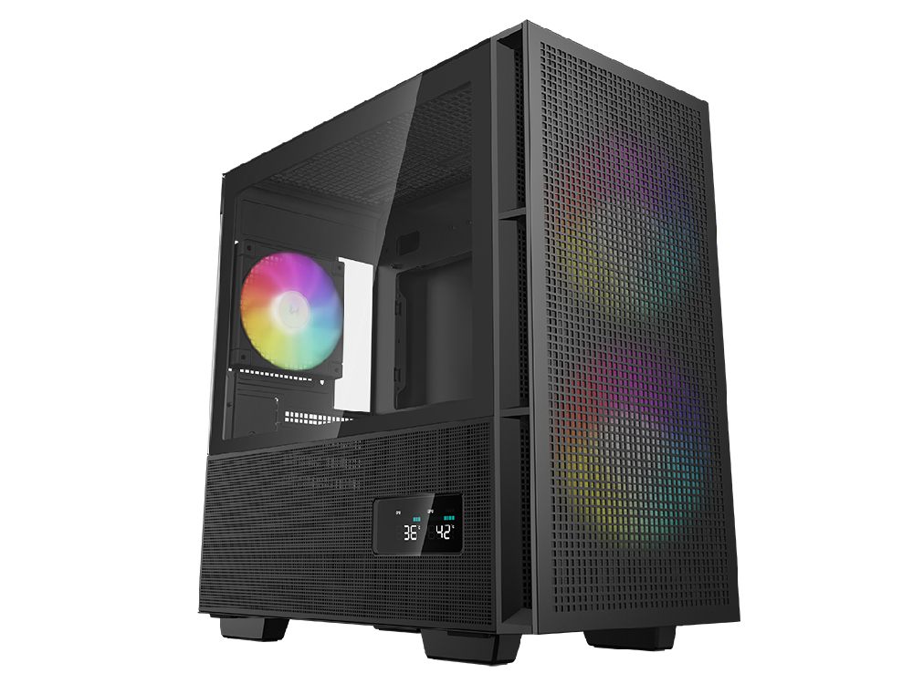 Deepcool CH360 Digital Tempered Glass Micro-ATX Case - Black [R-CH360 ...