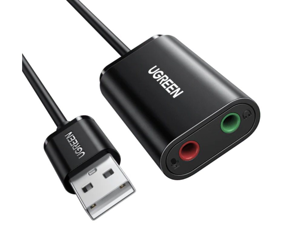 Ugreen US205 USB 2.0 External Sound Adapter - Black [30724]
