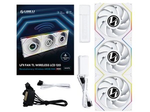 Lian Li Uni Fan TL120 LCD Wireless ARGB 120mm Fan - White (3-Pack
