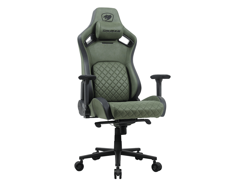 Cougar Defensor S High-density Molding Foam 4D Armrest Leather-like Fabric Chair - Army Green F