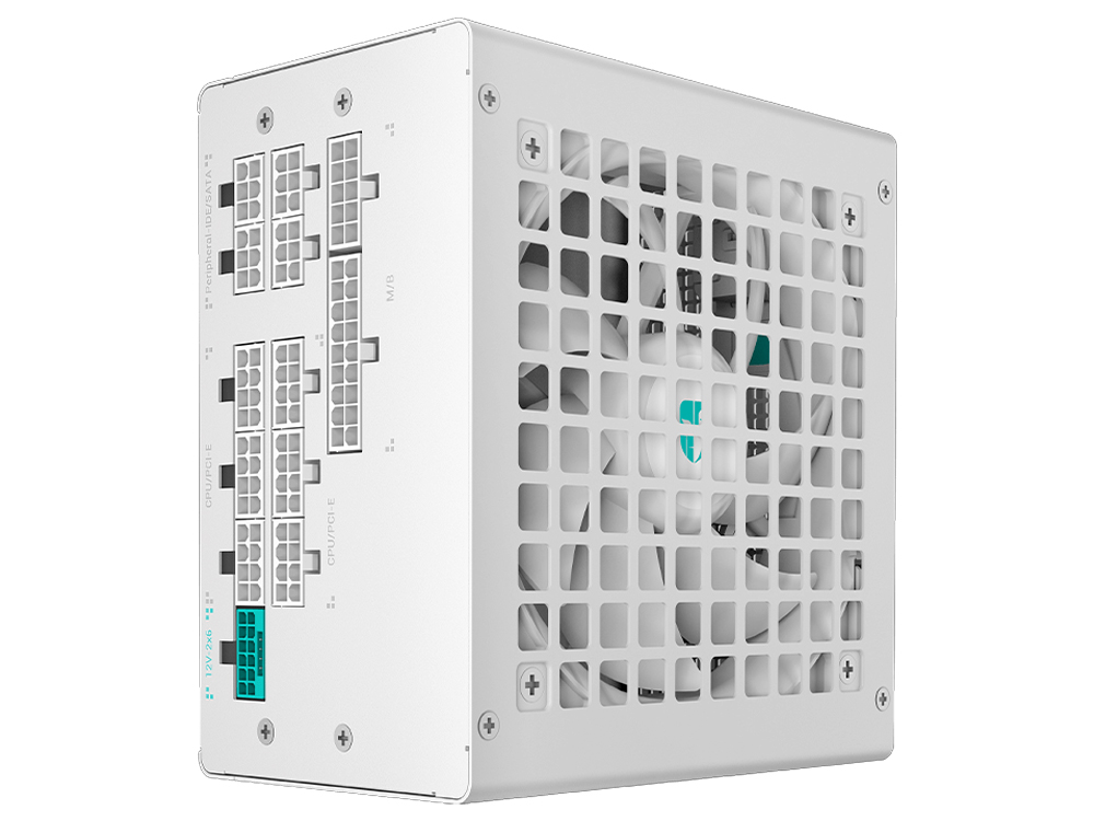DeepCool PQ1200G WH 1200W 80+ Gold ATX 3.1 PCIe 5.1 Fully Modular Power Supply - White