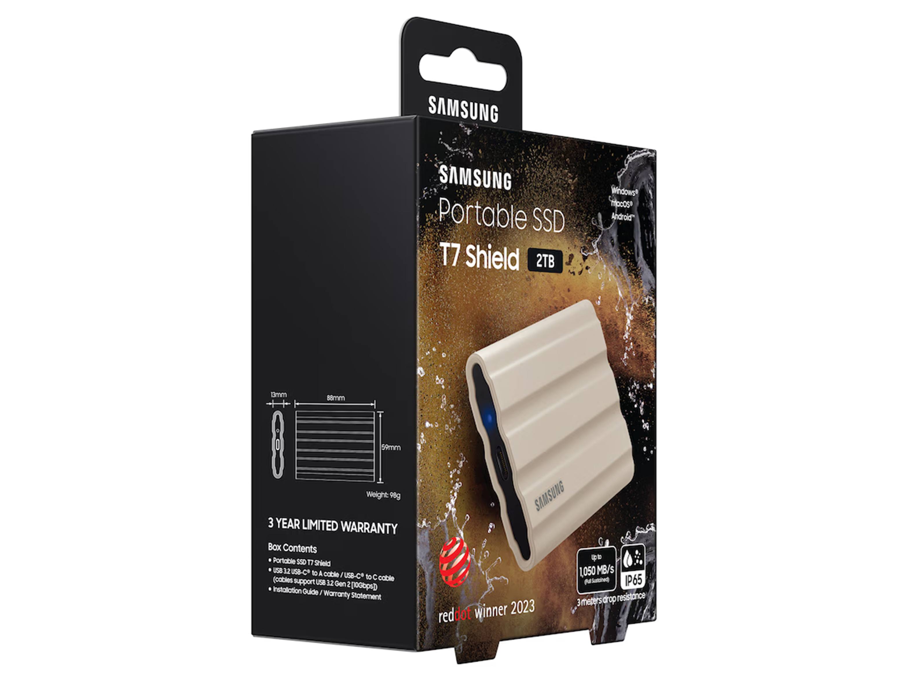 Samsung T7 Shield 2TB USB-C 3.2 Gen 2 Portable SSD - Moonrock