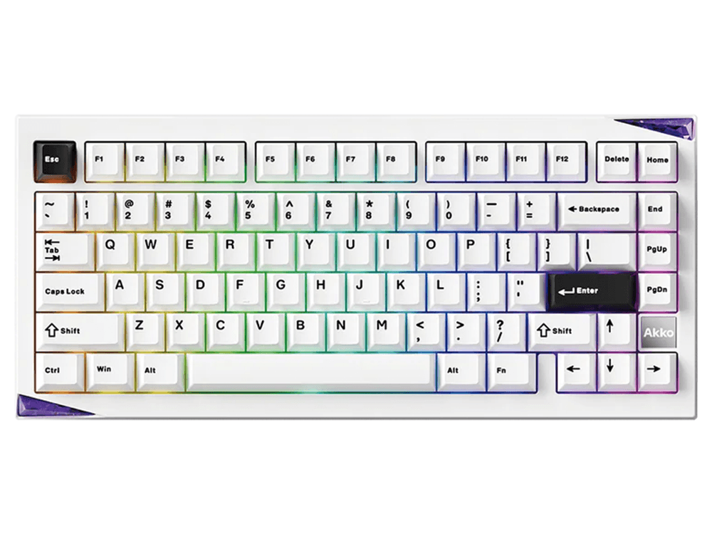 Akko Gem 01 VIA Mirror Switch Mechanical Keyboard - Black on White