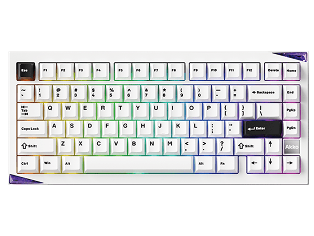 Akko Mineral 01 VIA Fully Assembled Mirror Switch Mechanical Keyboard - Black on White