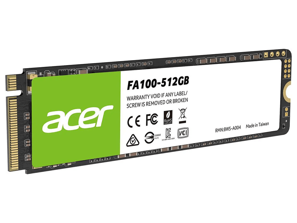 Acer FA100 512GB M.2 NVMe PCIe Gen 3x4 SSD [BL.9BWWA.119]