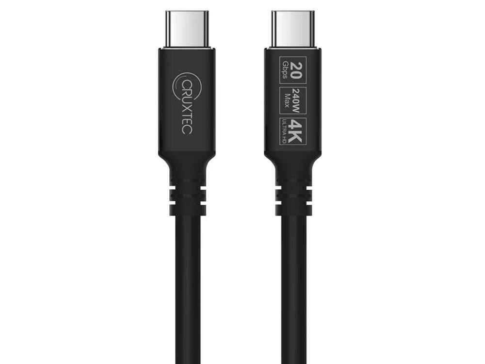 Cruxtec 2m 240W 20Gbps 4K@60Hz USB-C Full Feature Cable
