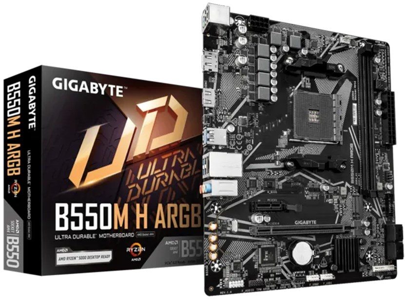 GIGABYTE B550M H ARGB AMD B550 AM4 Micro-ATX Motherboard