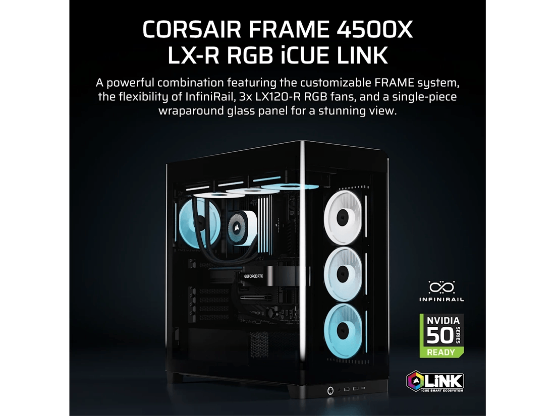Corsair FRAME 4500X LX-R RGB iCUE LINK Mid-Tower Case Black