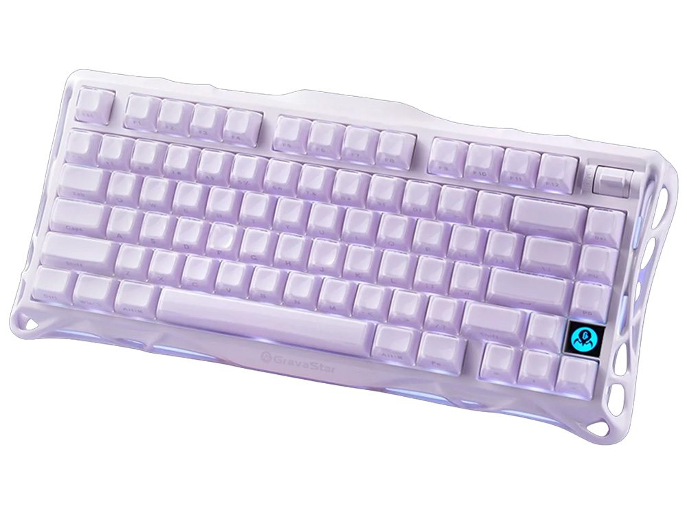 GravaStar Mercury K1 75% Tri-Mode Wireless RGB Mechanical Gaming Keyboard - Lavender Purple