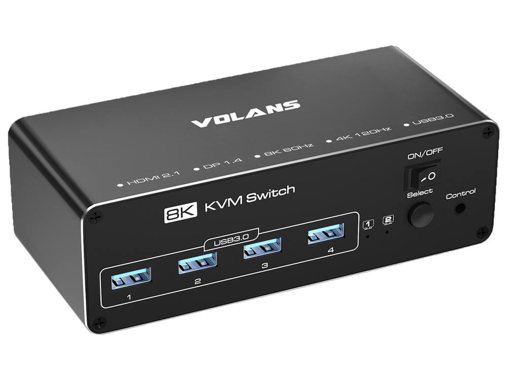 VOLANS VL-KVM9 HDMI and DP Dual Monitor (8K@60Hz) KVM Switch