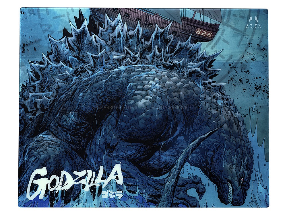 Arbiter Studio Godzilla 2.0 Lunar Speed 500x400mm Glass Mousepad - Shipwreck