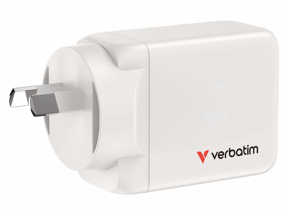 Verbatim 67016 3-Port 65W GaN USB-A/C Wall Charger - White