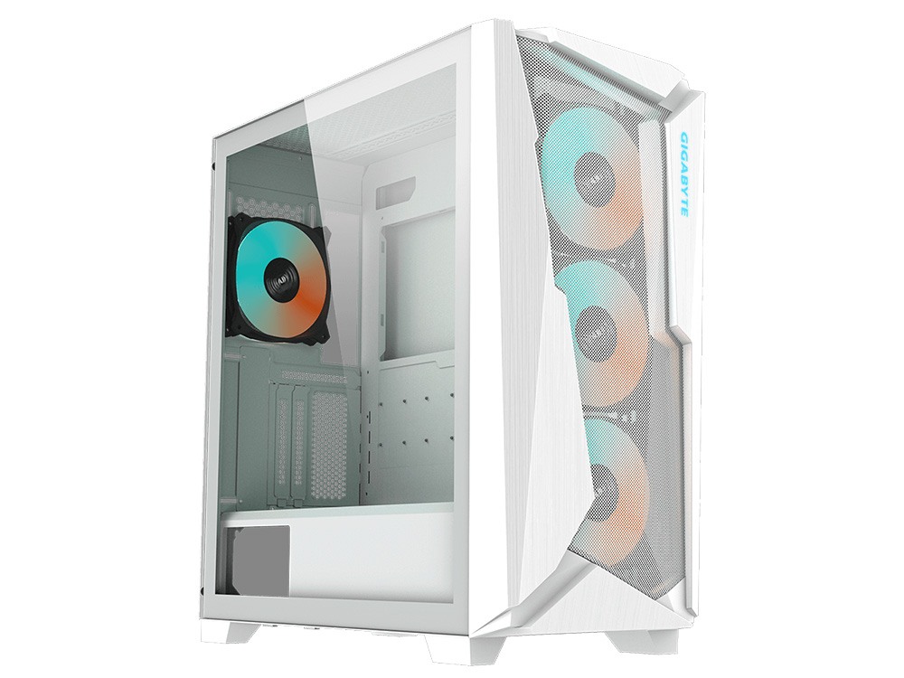 GIGABYTE C301 Glass RGB Fusion Tempered Glass E-ATX Mid Tower Case - White