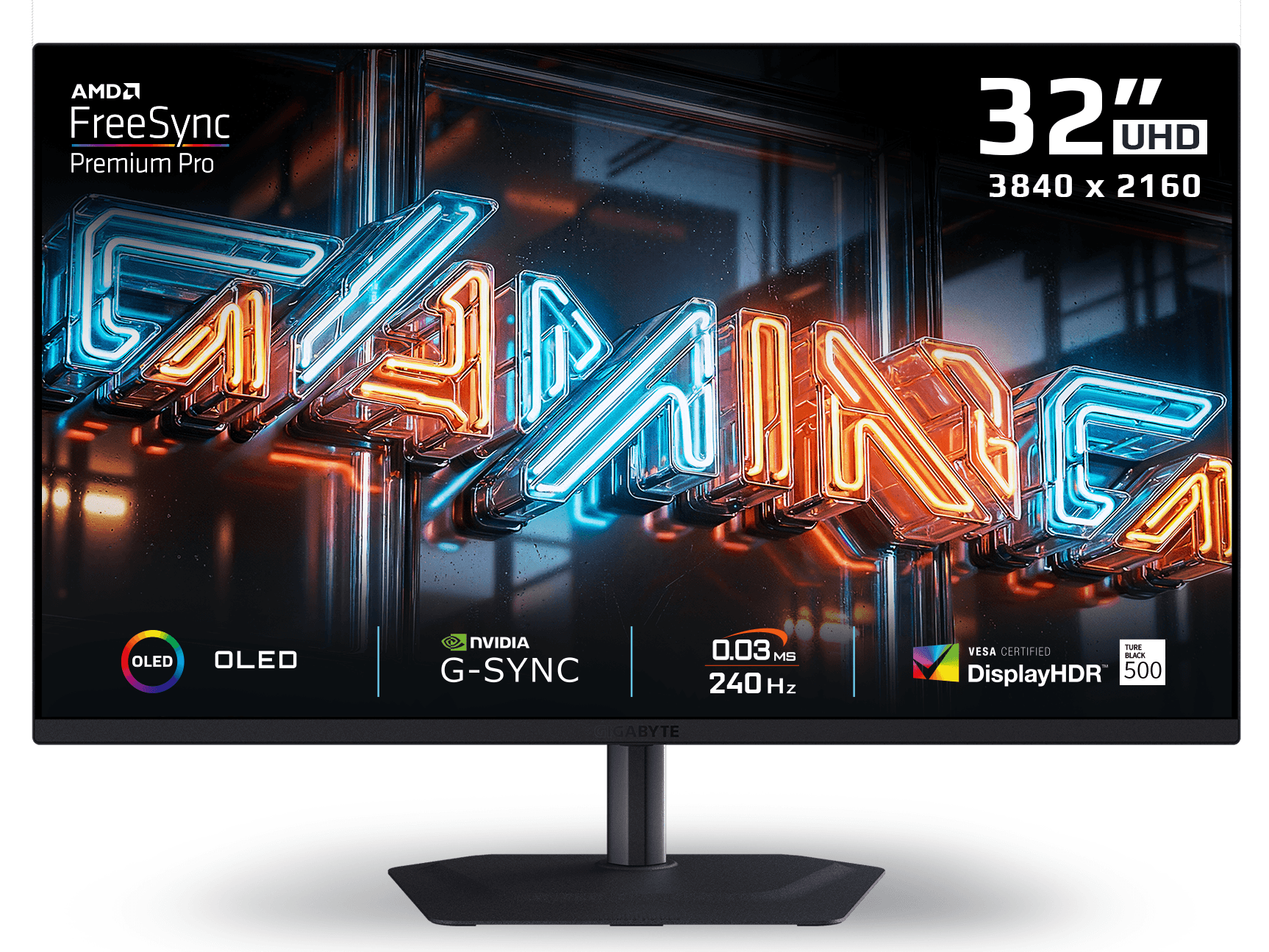 GIGABYTE MO32U24 31.5" UHD QD-OLED 240Hz 0.03ms Gaming Monitor