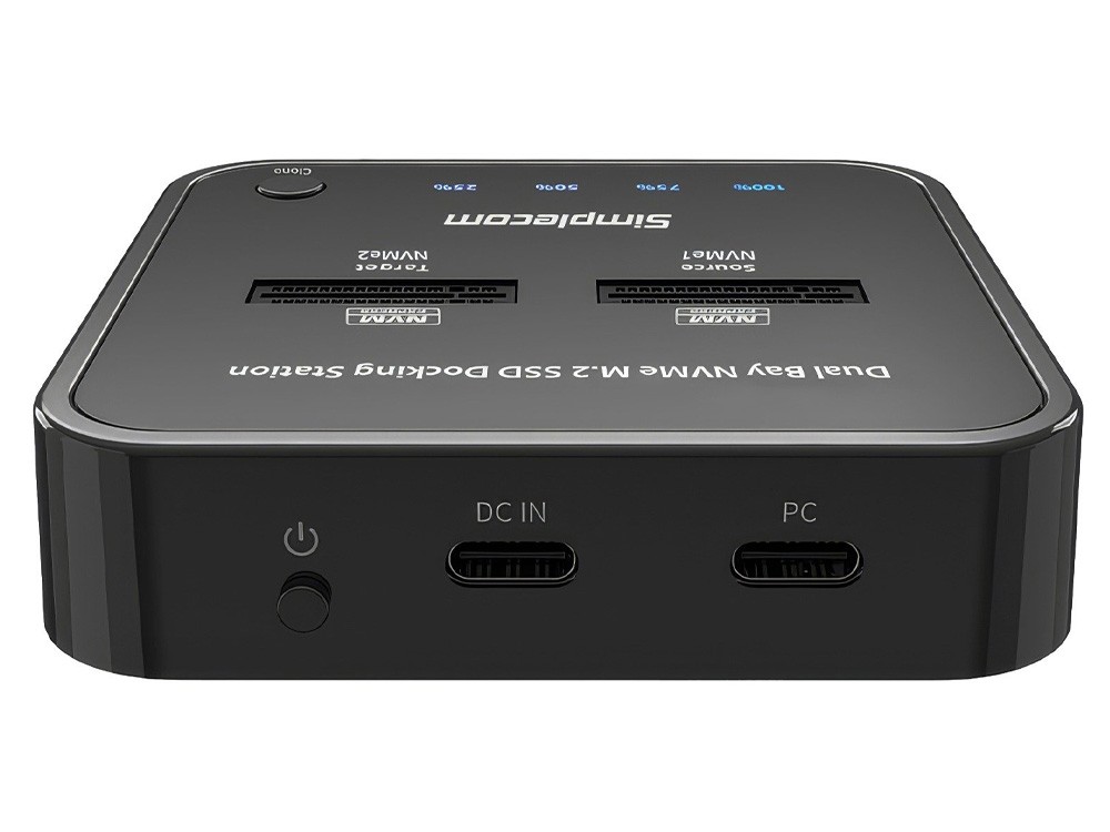 Simplecom SD550v3 USB 3.2 Gen2 Dual Bay NVMe M.2 SSD Docking Station with Offline Clone