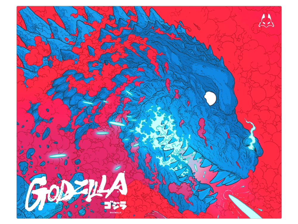 Arbiter Studio TENKO Godzilla Lunar Heat Ray 500x400mm Glass Gaming Mouse Pad
