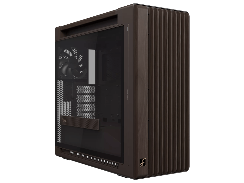 ASUS ProArt PA602 Wood Edition Retro Brown Tempered Glass E-ATX Mid-Tower Case